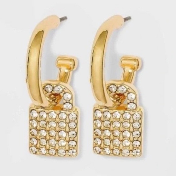 BaubleBar SUGAR FIX Gold
Crystral Dangling Lock on Hoops
Earrings (Nickel Free) - Picture 1 of 3